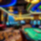 Interior view of Adjarabet Casino showcasing gaming tables