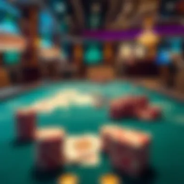 Ready for a Game of Strategy An elegant poker table set for a game with cards and chips ready for play