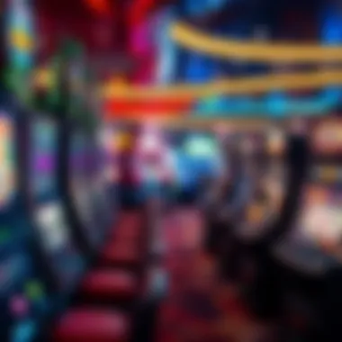 Diverse Slot Machine Offerings A diverse selection of slot machines with colorful screens and enticing themes