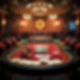 Pai Gow poker table with cards