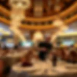 Luxurious dining setup at the Bellagio Buffet