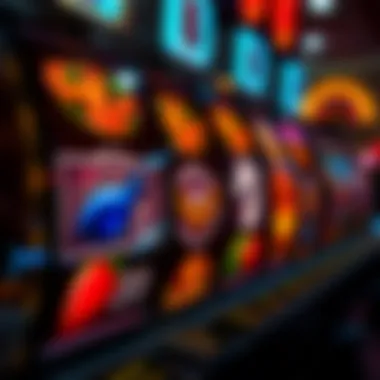 Close-up of spinning reels showcasing unique slot symbols