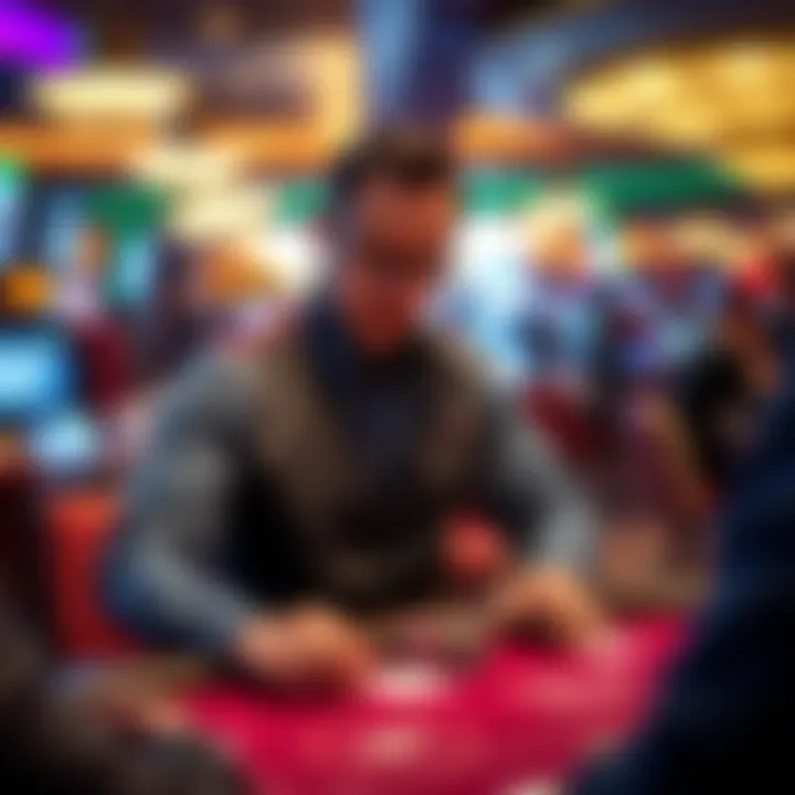 A professional dealer managing the game with focus