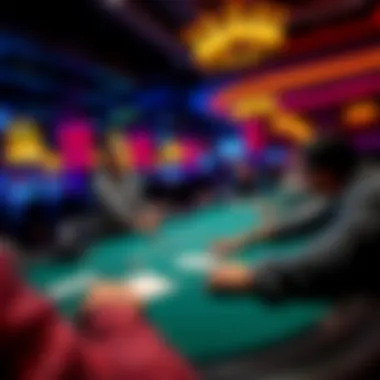 A vibrant poker table showcasing intense gameplay