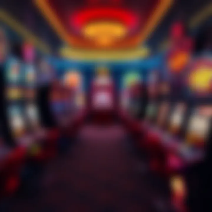 Exploring a Slot Machine Showroom Showroom with a variety of slot machines