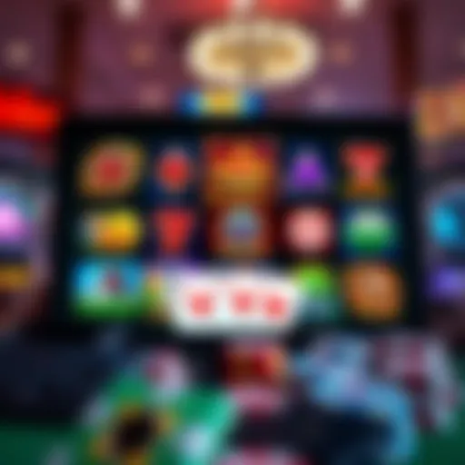 An overview of various casino game icons on a computer screen.