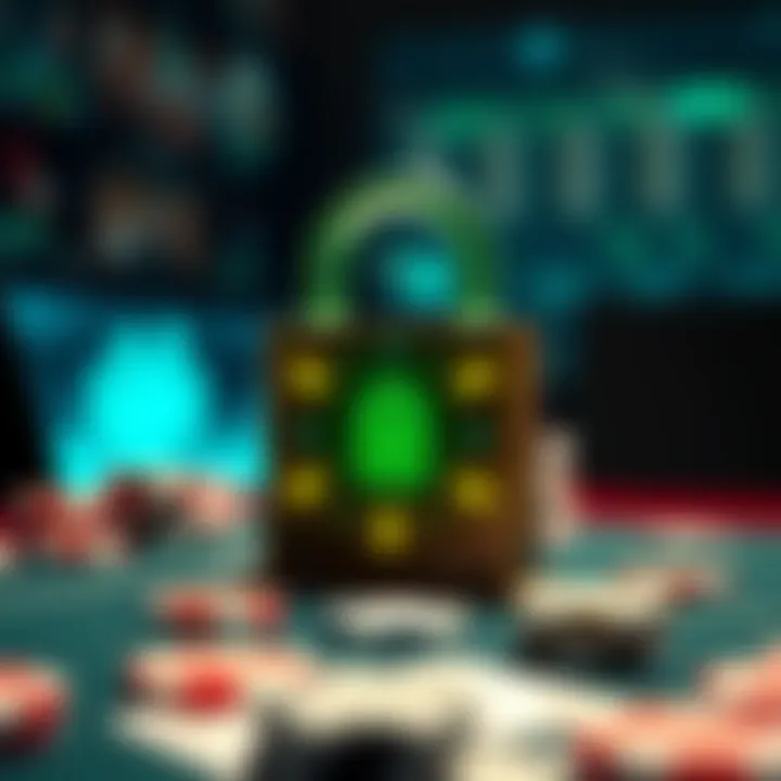 Online Security and Privacy in Casino Gaming A digital lock symbolizing online security and privacy.