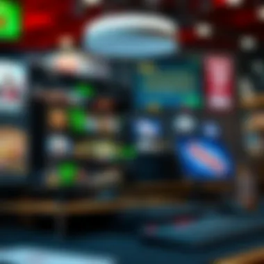 Casino Software Interface Display A modern computer setup displaying casino software interface.