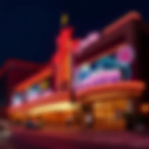 Nashville Casino Exterior at Night Exterior view of a Nashville casino illuminated at night