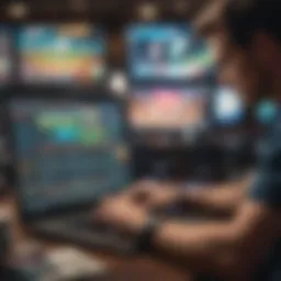 A person analyzing sportsbook features on a laptop