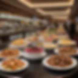 A vibrant display of assorted gourmet dishes at the Cosmopolitan Buffet