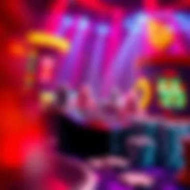 A vibrant depiction of the digital gaming environment where DJ Wild Poker is played.