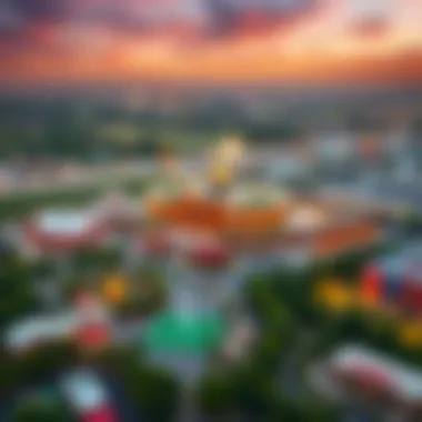 Aerial view of Elgin Grand Victoria Casino and surrounding landscape