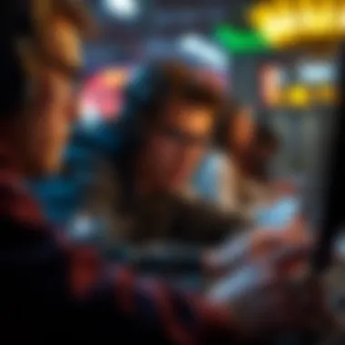 A close-up view of a player analyzing poker strategies