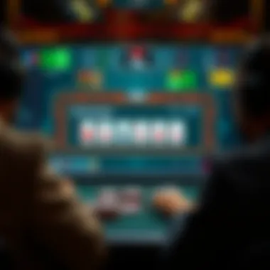 An interface of a poker game highlighting strategic elements