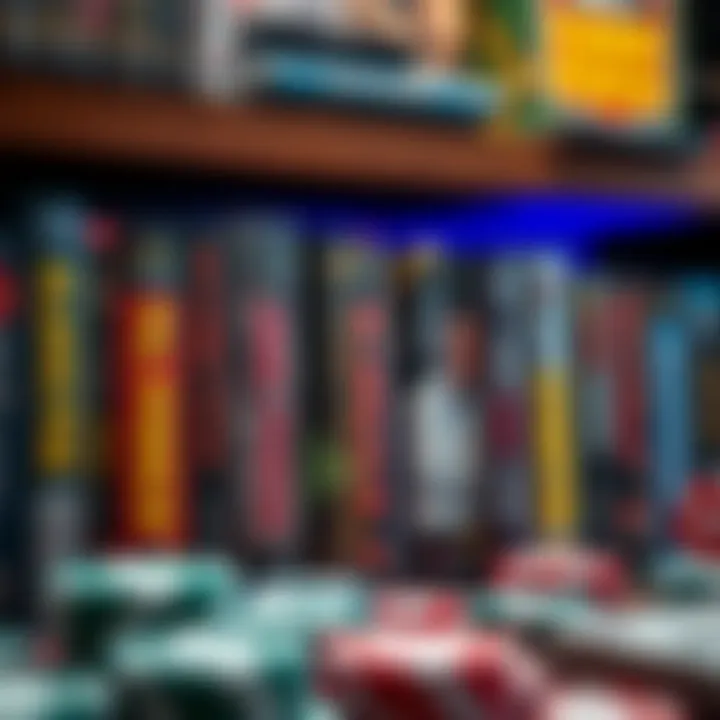 Diverse Selection of Audio Poker Titles A collection of popular audio poker books on a shelf