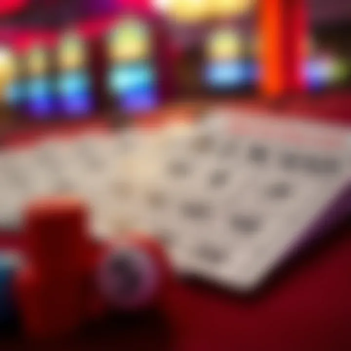 Bingo Cards Ready for Action Close-up view of bingo cards and markers prepared for an exciting game.