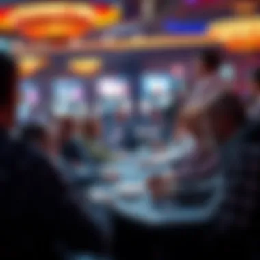 Community Engagement in Bingo A group of players engaged in an intense game of bingo, showcasing community spirit.