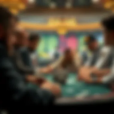 The Art of Poker: Strategy and Psychology An engaging poker game in progress with focused players