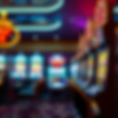 The Allure of Slot Machines at Vegas World A visually appealing slot machine with bright lights and symbols