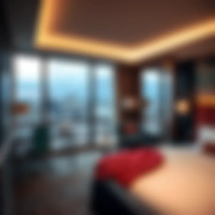 Guest room with modern amenities and stunning views of Pittsburgh