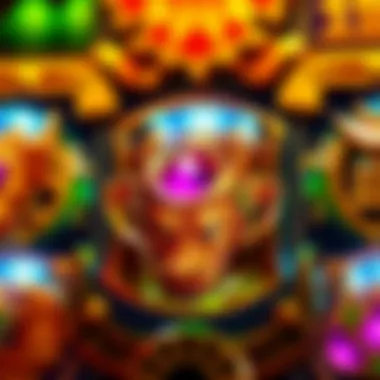 A close-up of the unique symbols and icons featured in the Dragon Orb slot game.