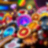 A dynamic illustration of various free betting game icons