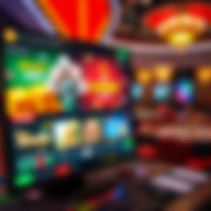 A vibrant online casino interface showcasing various games available for instant play.