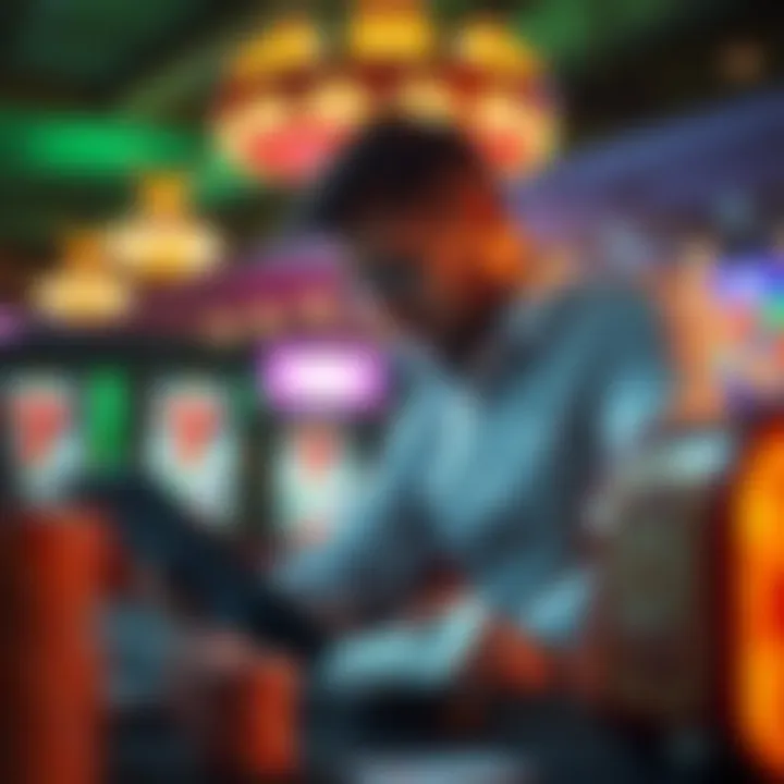 Strategic Analysis for Maximizing Winnings A strategic player analyzing slot game patterns and statistics