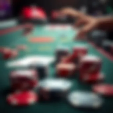 Strategic gaming layout with chips