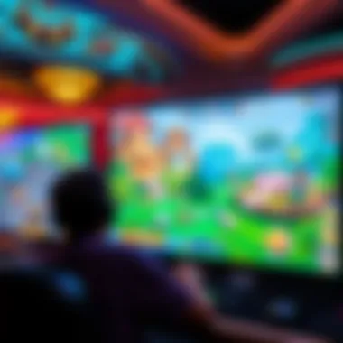 Captivating Online Game Screen A captivating screenshot of an online game featuring a vibrant virtual world.