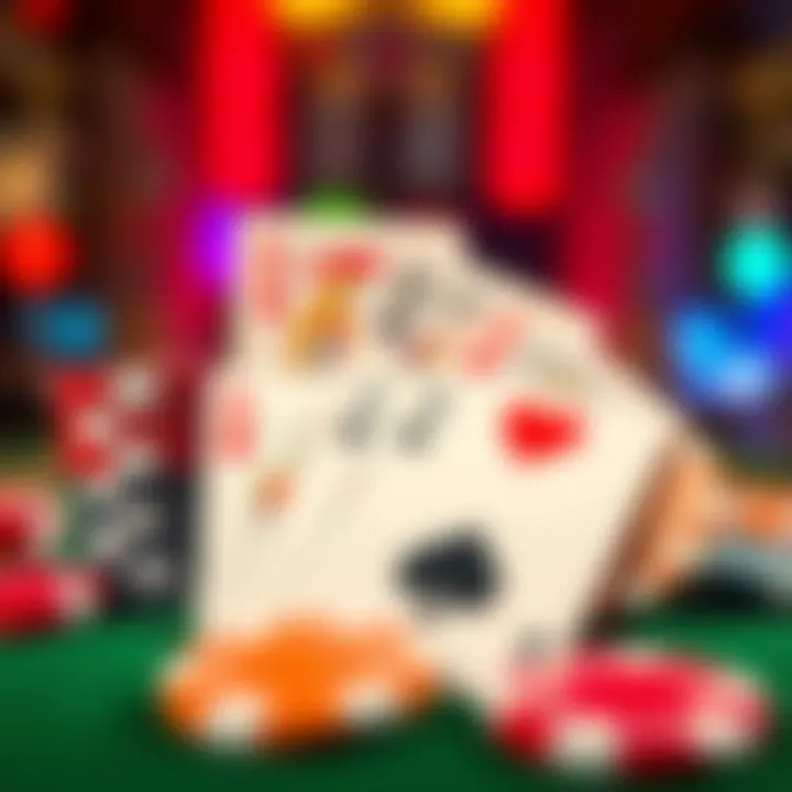 Poker Chips and Cards in Free Play Illustration of poker chips and cards symbolizing free play