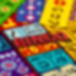 Colorful bingo card layout showcasing unique patterns