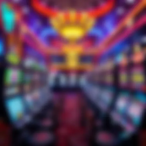 Vibrant casino interior with slot machines