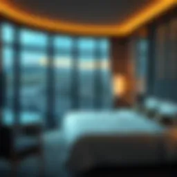 Luxurious hotel room with race track view