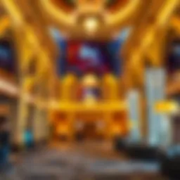 Luxurious hotel lobby in Las Vegas with no resort fees