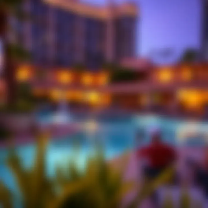 Guests enjoying a pool area at a resort without fees