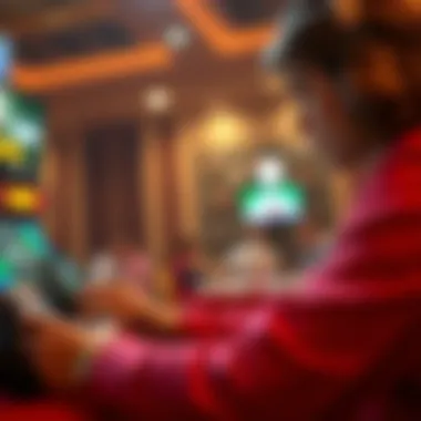 Player Engaged in Cash Reward Game A player enjoying a mobile game that offers cash rewards