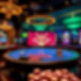 A virtual table displaying various live casino games