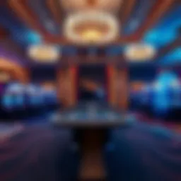 Elegant live casino setting showcasing high-end gaming tables
