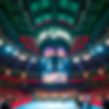 Inside the Iconic MGM Grand Arena Interior of MGM Grand Arena during a fight