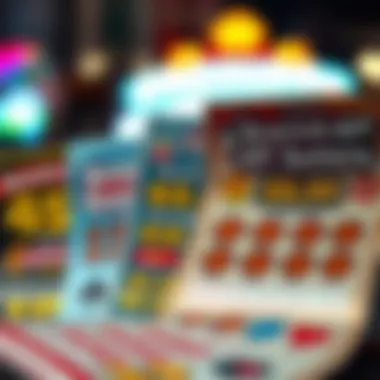 Showcasing diverse scratch-off lottery tickets