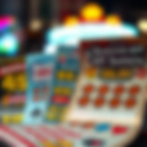 Showcasing diverse scratch-off lottery tickets