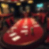 Illustration of a Texas Hold'em table with cards and chips
