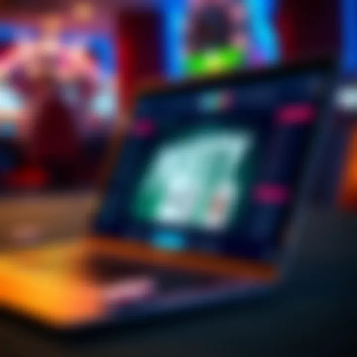 Sleek Interface of Party Poker NJ Sleek interface of Party Poker NJ on a laptop