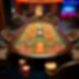 An overview of the roller casino game table highlighting its unique layout