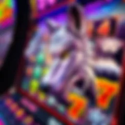 Close-up view of the Silver Wolf slot machine interface showcasing vibrant graphics.
