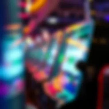 High-Tech Slot Machine in Action Close-up of a high-tech slot machine in action