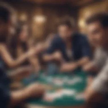 Friends Enjoying a Game of Spades A vibrant group of friends gathered around a table playing spades
