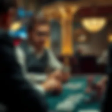 Mastering Strategies in Texas Golden Poker An expert poker player analyzing cards and strategies in a focused manner